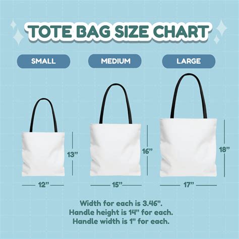 shopping bag size in inches|tote bag size chart.